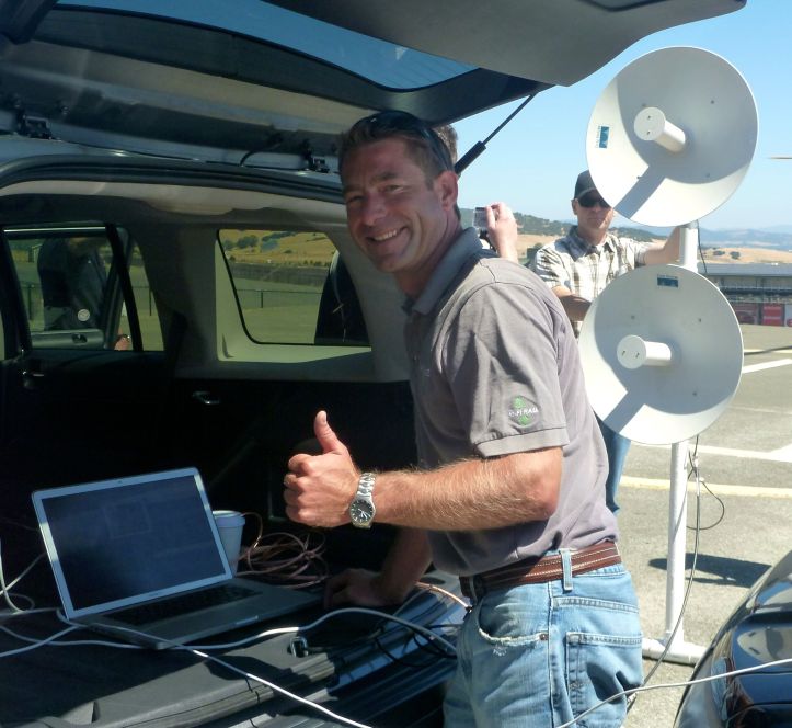 Cooper Lee & his WiFi Rail patented communication system - testing at Sonoma Race Track